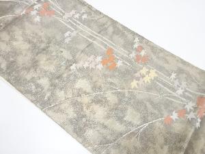 アンティーク　竹笹模様織り出し袋帯（材料）